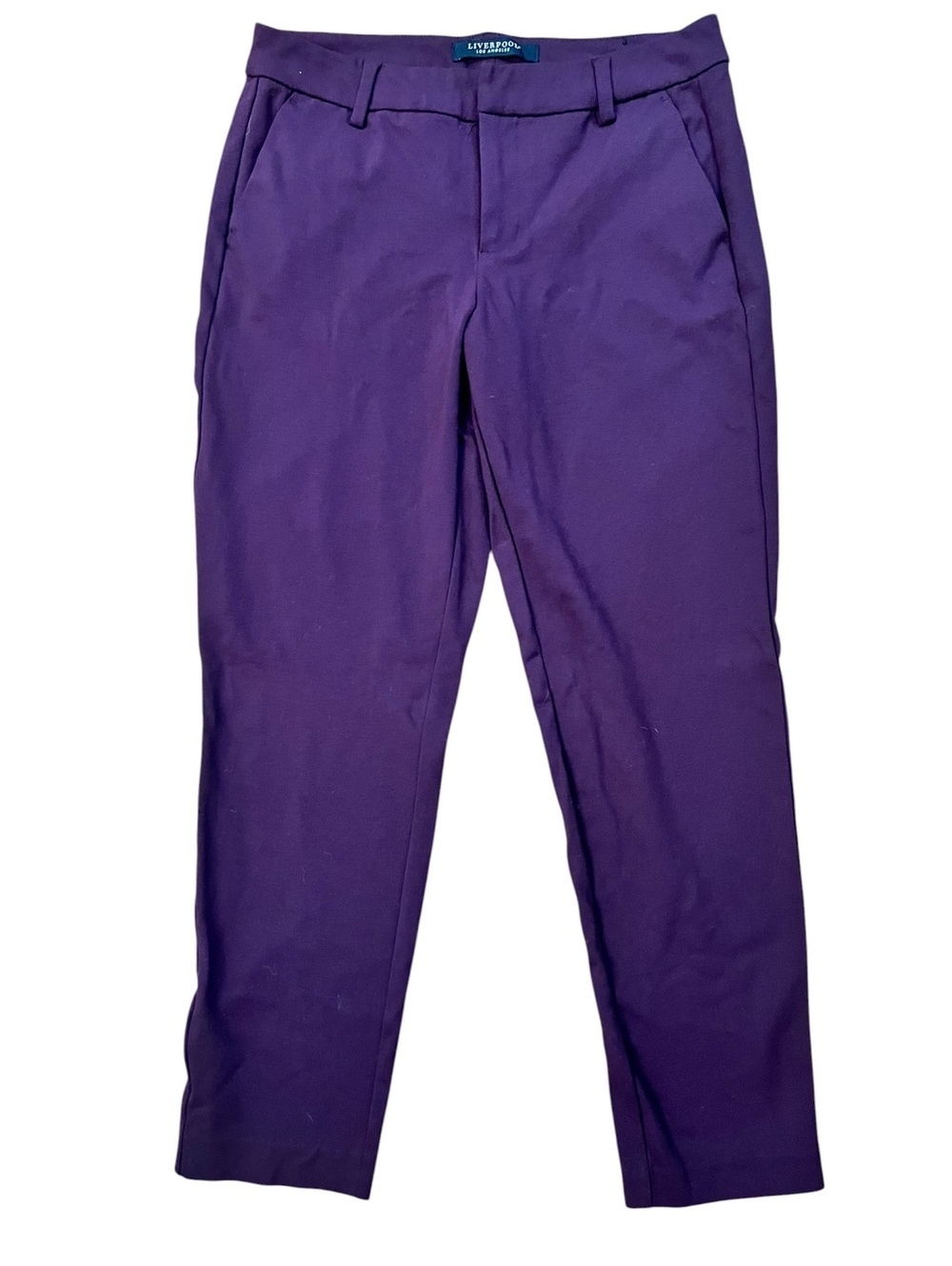 Liverpool Los Angeles Kelsey Knit Trouser Pants Women 8 Aubergine Purple Stretch